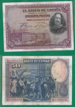 50 песет 1928, Испания