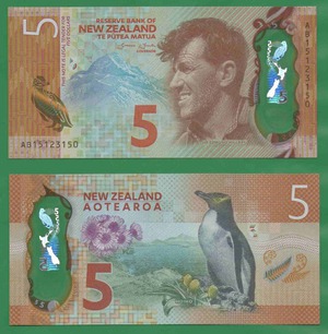 5 долларов 2015 Новая Зеландия