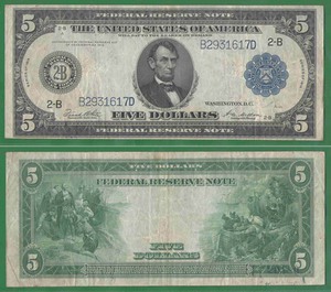 5 долларов 1914 США 