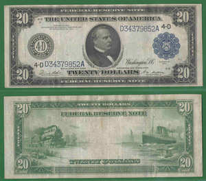 20 долларов 1914 года США 